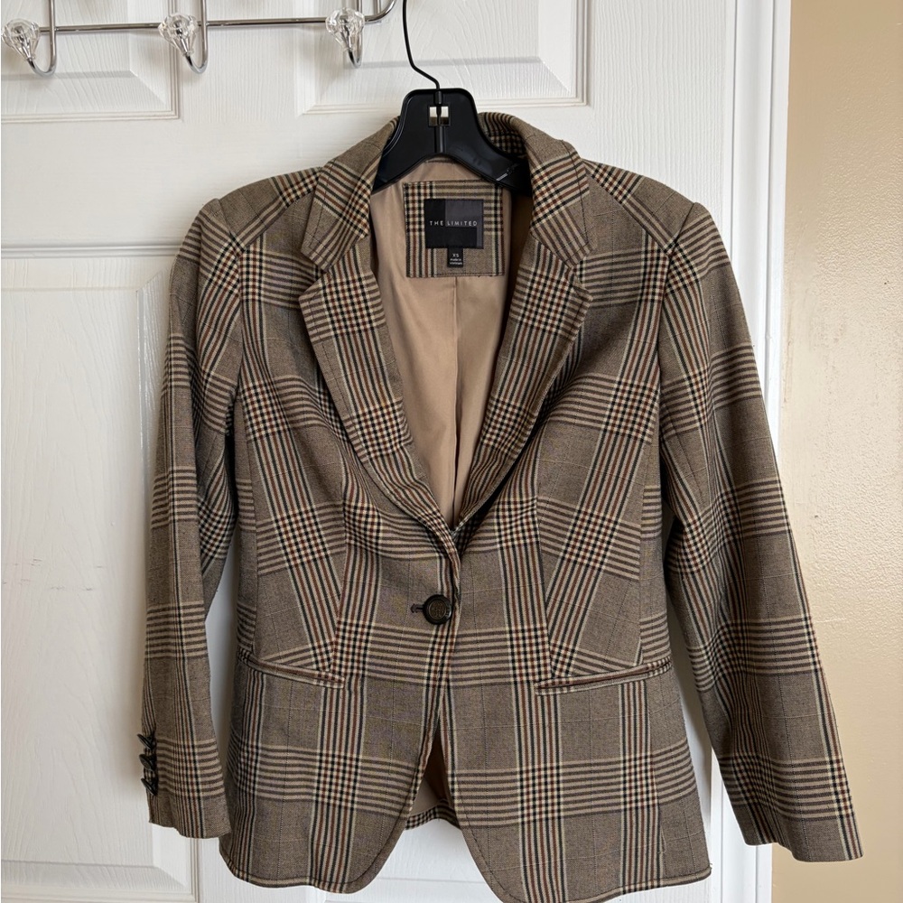 The Limited Brown Plaid Blazer